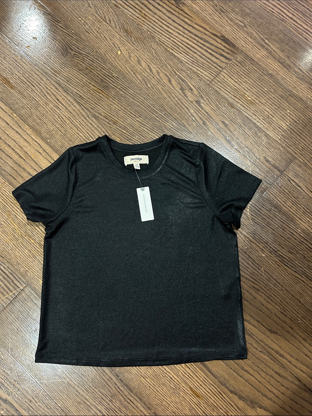 Anthropologie NWT Porridge Black Short-Sleeve Tee with Tag sz XS